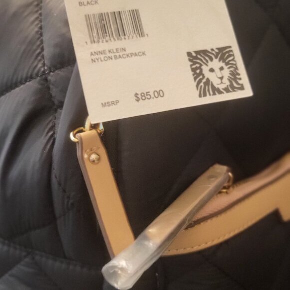 Anne Klein Nylon Black Backpack Brand New with tags - Picture 3 of 6